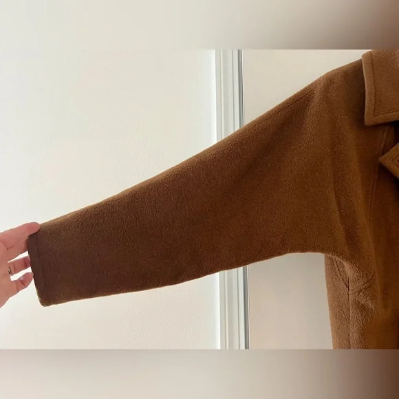 Vintage Alpaca / Wool / Mohair Blend Double-Breasted Coat in Tobacco Brown - Picture 6 of 13